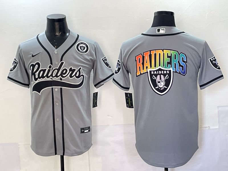 Men 2025 Oakland Raiders Blank Grey 3th generation Joint Name Nike Limited NFL Jersey style 067